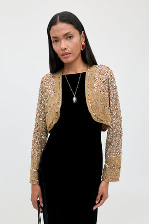 Cliona  -  Art Deco Embellishment Antique Gold